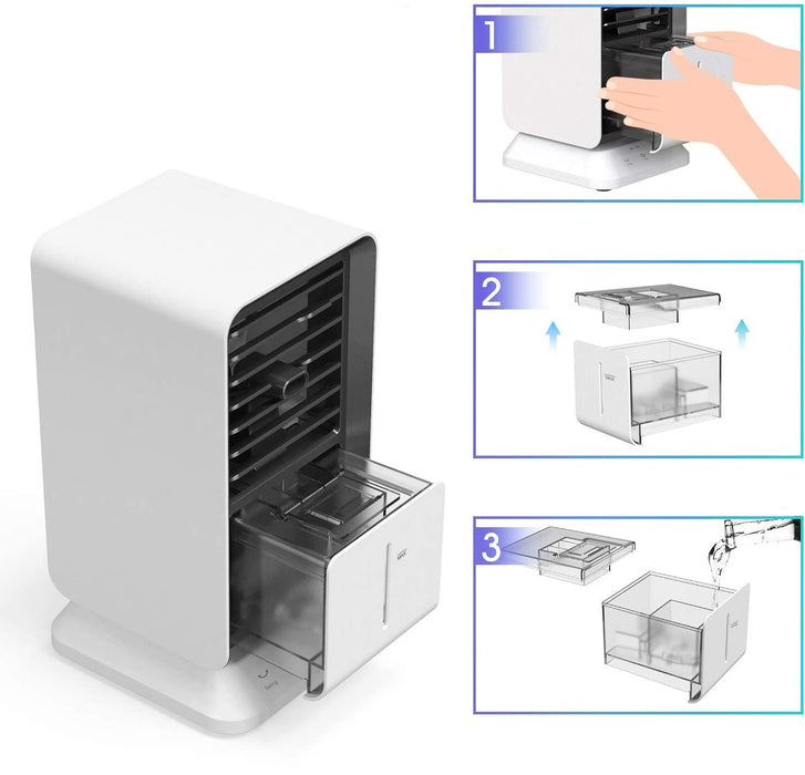 Small Portable Air Conditioner Mini AC Unit Cool Breeze Mist Humidifier Fan Cooler