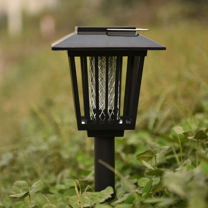 Outdoor Bug Zapper With Solar LED Light Lamp Set of 3