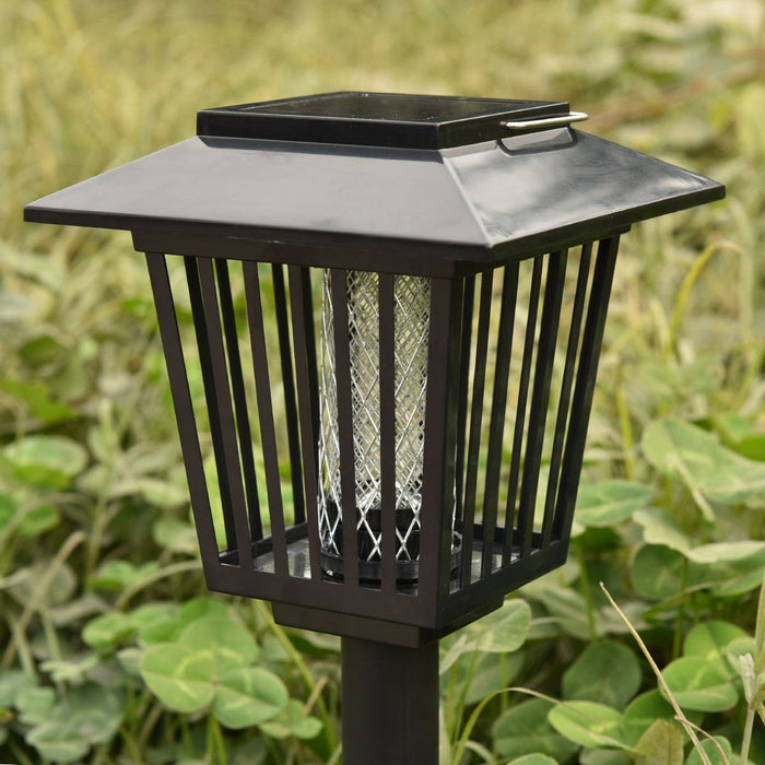 Outdoor Bug Zapper With Solar LED Light Lamp Set of 3