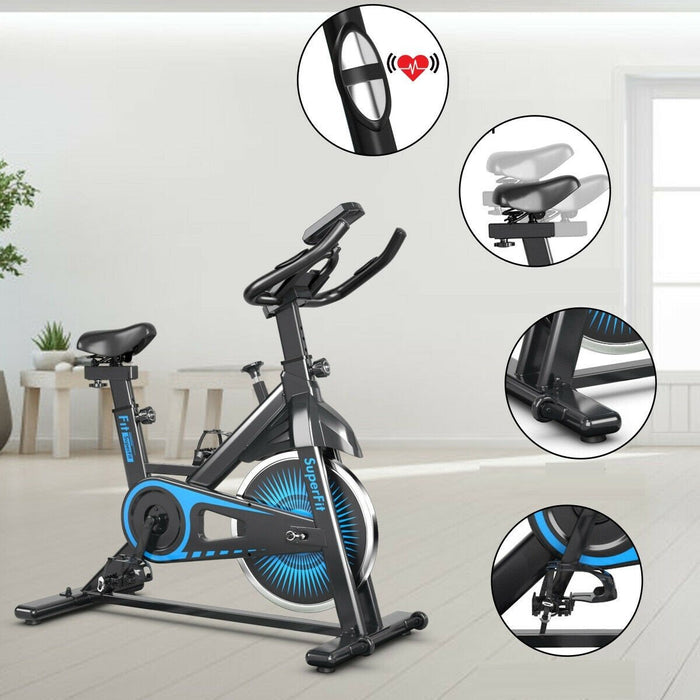 SuperFit Indoor Stationary Bike Small Folding Exercise Cycling Training