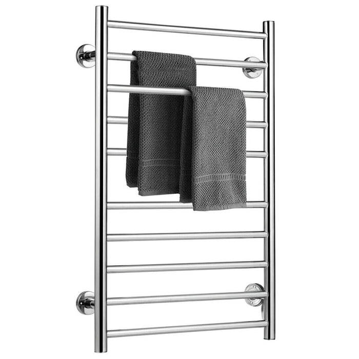 Electric Towel Warmer 10-Bar Heated Dryer Rack Freestanding Wall Mount Bar