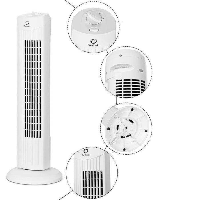 Portable Tower Fan Oscillating Cooling Quiet Bladeless Tower Fan  35W, 28"