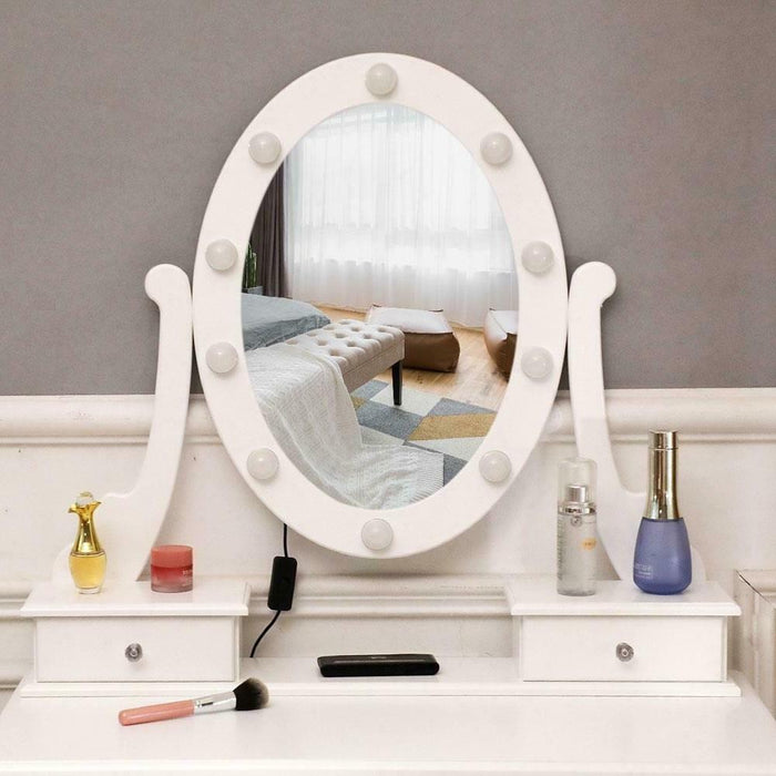 Vanity Table Set with Lighted Mirror Makeup Dressing Table