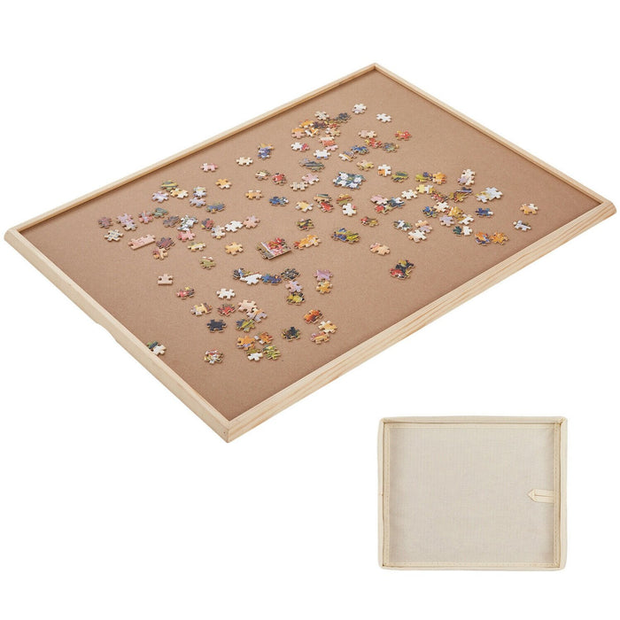 Wooden Jigsaw Puzzle Board Table with Drawers