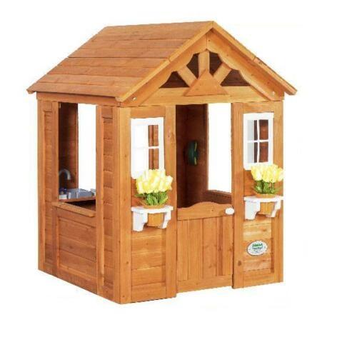 Wooden Kids Playhouse Children Toddler Indoor Outdoor Toy Playhouse